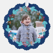Carte Décorative Photo Bleu Gnome Sweet Gnome Elf Fleur Wreath (Verso)