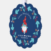 Carte Décorative Photo Bleu Gnome Sweet Gnome Elf Fleur Wreath (Gauche)