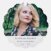 Carte Décorative Photo commémorative | En Mémoire Amoureuse Moderne (Recto)