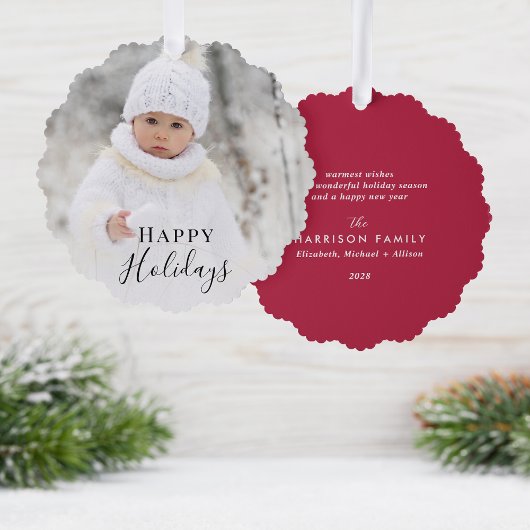Carte Décorative Photo de Noël Joyeuses fêtes