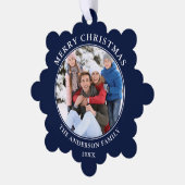 Carte Décorative Photo de Noël Joyeux bleu moderne (Gauche)