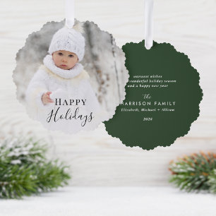 Carte Décorative Photo de Noël Joyeux Jours verts