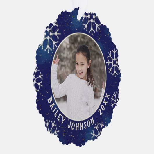 Carte Décorative Photo de Noël Monogramme Constellation Motif (Droite)