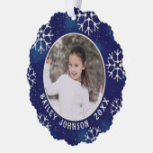 Carte Décorative Photo de Noël Monogramme Constellation Motif (Gauche)