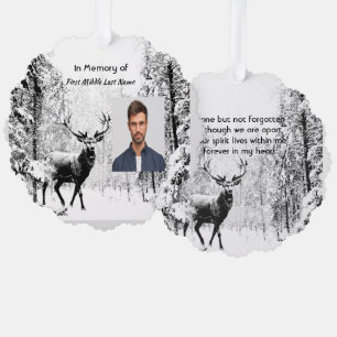 Carte Décorative Photo de prière commémorative Cerf de forêt hivern