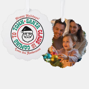 Carte Décorative Photo de souvenir de Noël personnalisé rétro