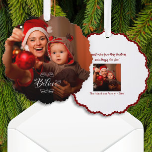 Carte Décorative Photo Holiday Believe pour Noël