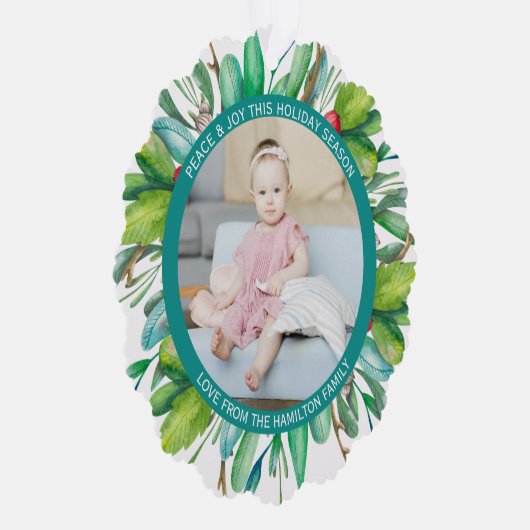 Carte Décorative Photo Holiday Wreath Personnalisé Noël (Droite)