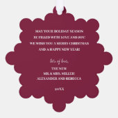 Carte Décorative Photo mariage sur Gold Swirl Cranberry Noël (Verso)