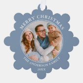 Carte Décorative Photo moderne Dusty Blue Joyeux Noël (Recto)