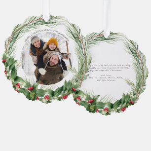 Carte Décorative Photo moderne Holly Berry Joyeux Noël