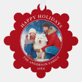 Carte Décorative Photo moderne Red Happy Holidays (Recto)