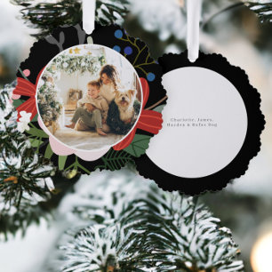 Carte Décorative Photo personnalisée Fleur d'hiver de Noël personna