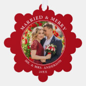 Carte Décorative Photo rouge de marié et de Mariage joyeux (Recto)