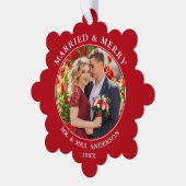 Carte Décorative Photo rouge de marié et de Mariage joyeux (Gauche)
