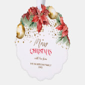 Carte Décorative Photo rouge poinsettia Noël unique (Gauche)