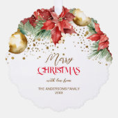 Carte Décorative Photo rouge poinsettia Noël unique (Recto)