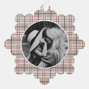 Carte Décorative Photo Tartan Beige Tartan Dessinée À La Main