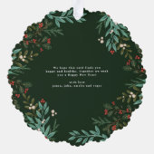 Carte Décorative Photographie de Noël botanique classique et verte (Verso)