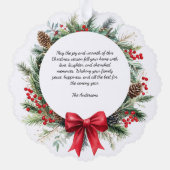 Carte Décorative Pine de couronne de Noël Feuilles Holly Berries Ph (Verso)