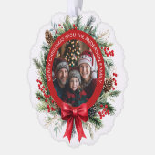 Carte Décorative Pine de couronne de Noël Feuilles Holly Berries Ph (Gauche)