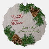 Carte Décorative Pinecones personnalisés aiguilles de pin Branches  (Verso)