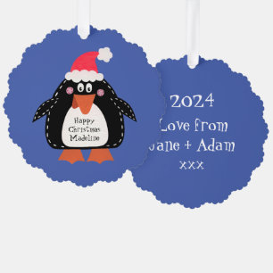Carte Décorative Pingouin de Noël personnalisé
