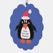 Carte Décorative Pingouin de Noël personnalisé (Gauche)