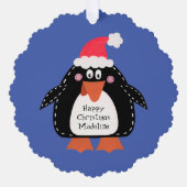 Carte Décorative Pingouin de Noël personnalisé (Recto)