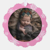 Carte Décorative Pink Pretty Snowflakes Baby Girl's 1er Christmas (Verso)