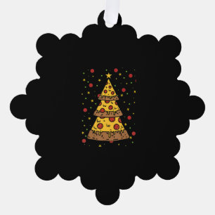 Carte Décorative pizza noël lumières des arbres messieurs