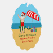 Carte Décorative Plage Santa Claus Cute Custom Joyeux Noël (Droite)