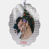 Carte Décorative Plaid blanc gris personnalisé En vichy Motif (Gauche)