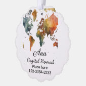 Carte Décorative Plan du monde ajouter votre nom texte place téléph (Gauche)