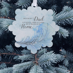 Carte Décorative Plume Bleu Arbre de Noël céleste