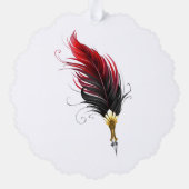 Carte Décorative Plume rouge avec pointe en or (Verso)