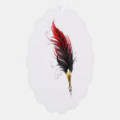 Carte Décorative Plume rouge avec pointe en or (Droite)