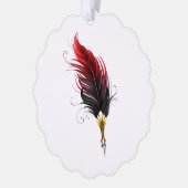 Carte Décorative Plume rouge avec pointe en or (Gauche)