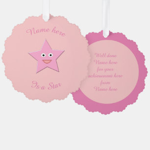 Carte Décorative Plutôt rose Star Personnalisé