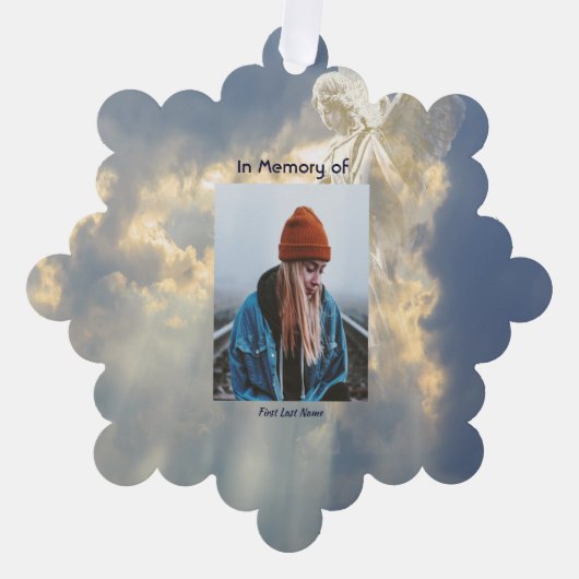 Carte Décorative Poem Memorial Keepsaké Angel Sky Nuages (Recto)