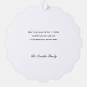 Carte Décorative Poinsettia blanche avec pin et or vert-rouge (Verso)