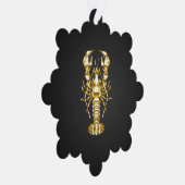 Carte Décorative Poisson à langouste polygonale dorée sur noir (Droite)