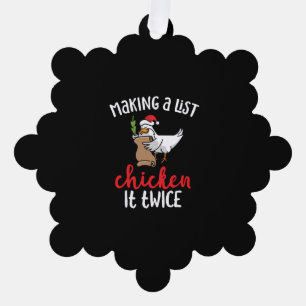 Carte Décorative Poulet Il Deux Fois Drôle Design de Noël Poulet
