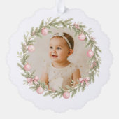 Carte Décorative Premier Noël de Bébé Fille (Verso)
