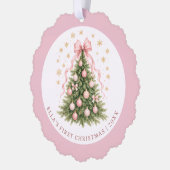 Carte Décorative Premier Noël de Bébé Fille (Gauche)