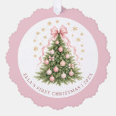 Carte Décorative Premier Noël de Bébé Fille (Recto)