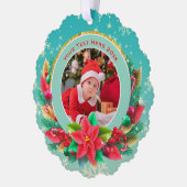 Carte Décorative Premier Noël de bébé - Souvenir photo personnalisé (Gauche)