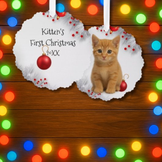 Carte Décorative Premier Noël de chaton