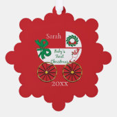 Carte Décorative Premier Noël du bébé avec nom et date (Verso)