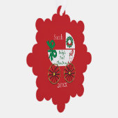 Carte Décorative Premier Noël du bébé avec nom et date (Droite)